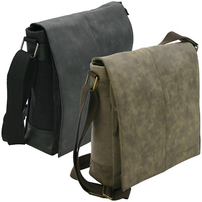 Messenger Bag Schultertasche Robuste Umhängetasche aus Canvas A4+ 28 x 32 x 9 cm