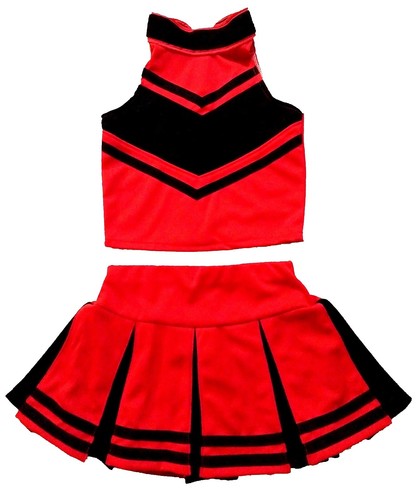 Girls Fear Leader Zombie Cheerleader Costume - Halloween Dress Up Set With Pom Poms