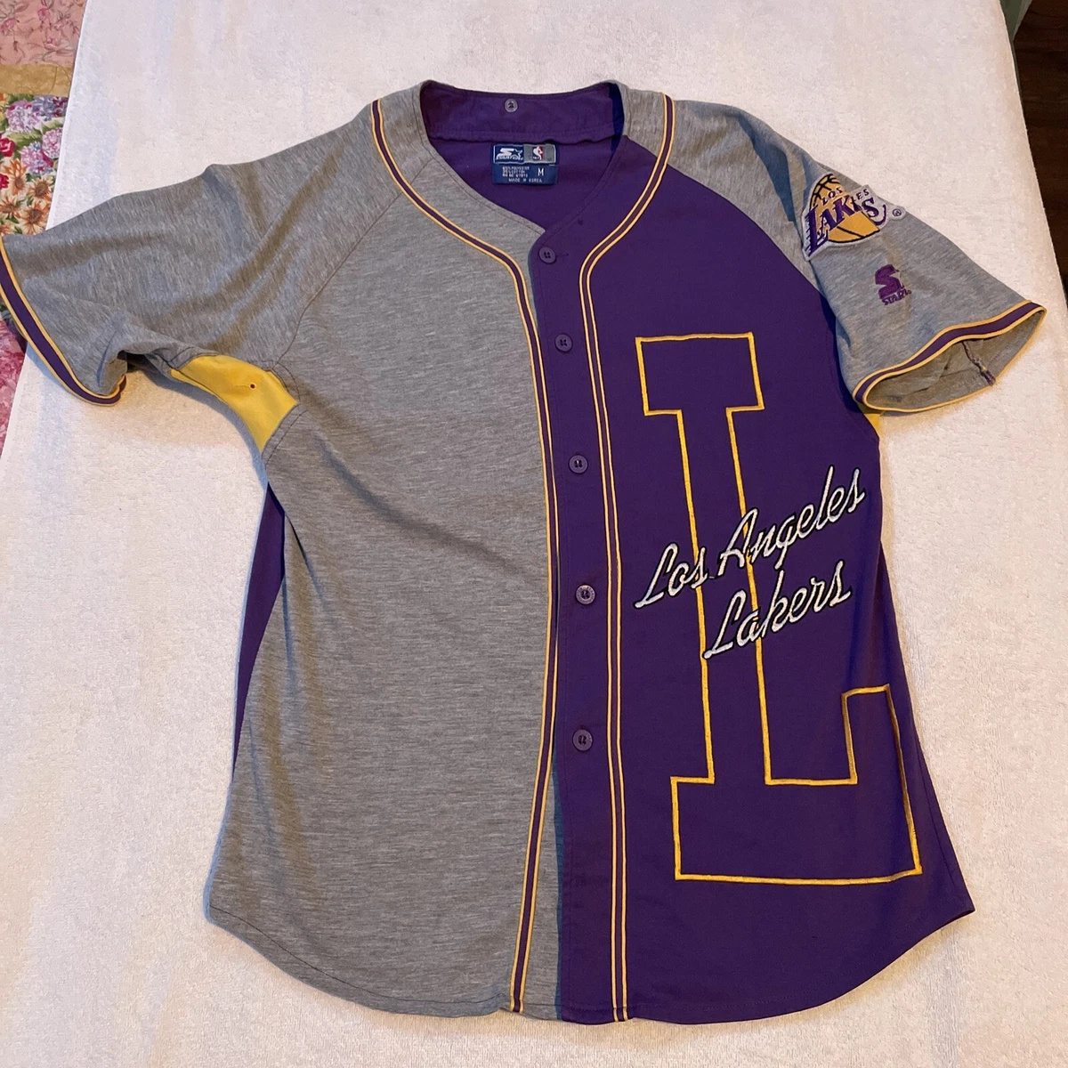 Vintage Los Angeles Lakers Starter Baseball Jersey Men Medium