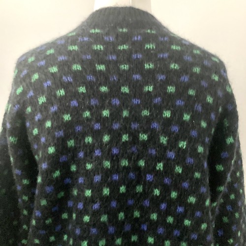 Vintage United Colors Of Benetton Sz UK 16 Black Green Jumper Wool Mohair Blend - Picture 9 of 13