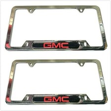 Chrome Gmc License Plate Cover Frame Sport Stainles Steel Tag Holder Rust Free