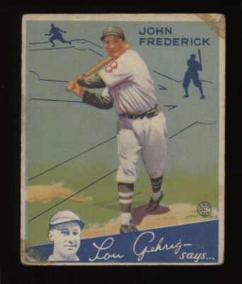 1934 John Frederick Goudey Baseball #47 POOR-GD Condition Invest NOW