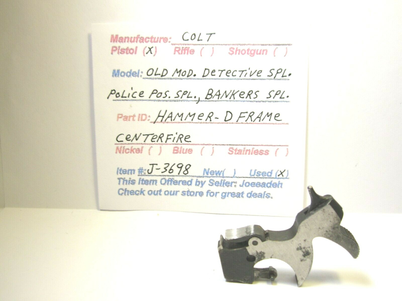 COLT D-FRAME. SEE DESCRIPTION FOR MODEL FIT. (HAMMER-OLD STYLE) (ITEM ...