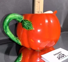 Maruhon Ware Orange Ceramic Pumpkin Creamer Japan Vintage