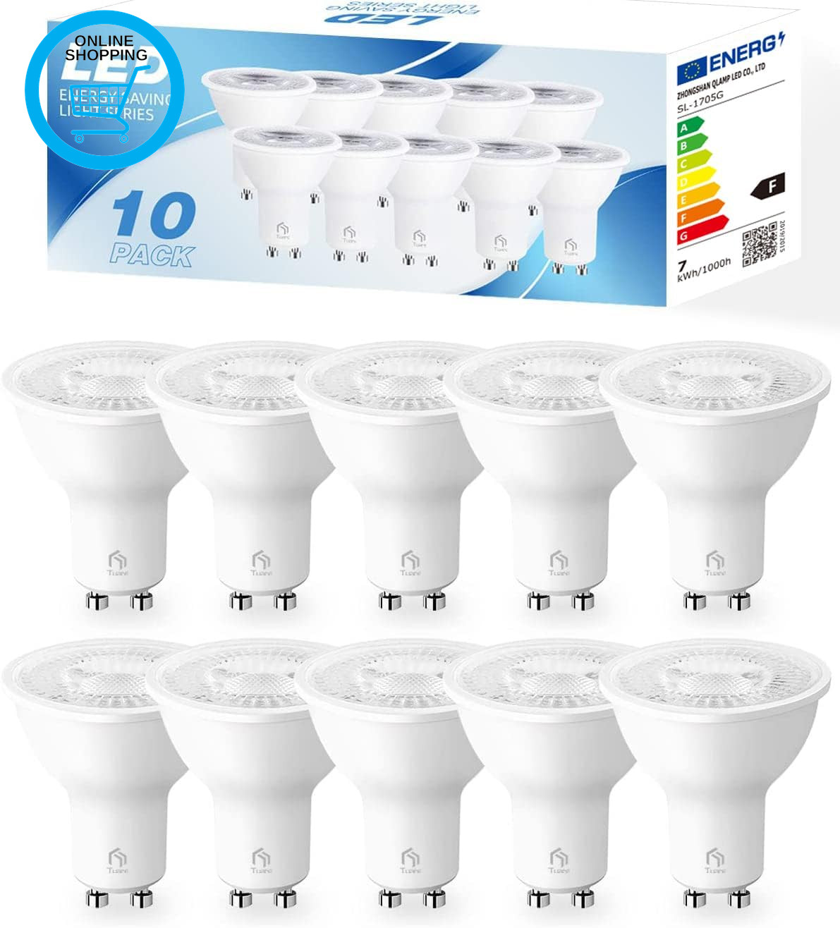 GU10 LED Bulbs, Warm White 3000K GU10 Bulb 7W 350LM, 50W Halogen Equivalent, Non