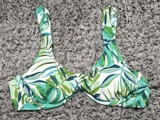 Shade Shore Womens 34B Palm Leaves Print Removable Pads Underwire Bikini Top
