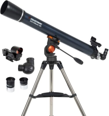 Celestron - AstroMaster 90AZ Refractor Telescope - Fully Coated Glass Optics