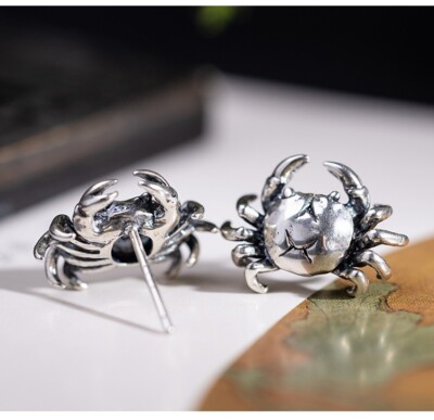 QXX Earring Crab Zodiac Cancer 925 Sterling Silver