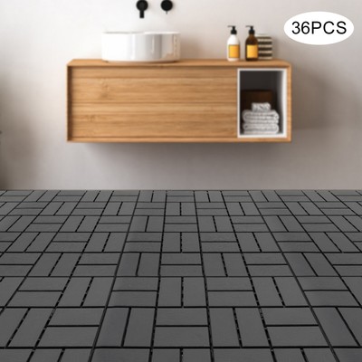 27pcs Wood Floor Tiles Interlocking Tiles for Outdoor & Indoor Deck 12x 12 inch