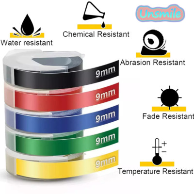 5PK Label Replace for Dymo 3D Plastic Embossing Tape Xpress Label Maker 3/8'' 3m