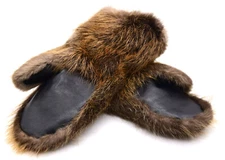 Men's Mittens for Winter, Real Beaver Fur