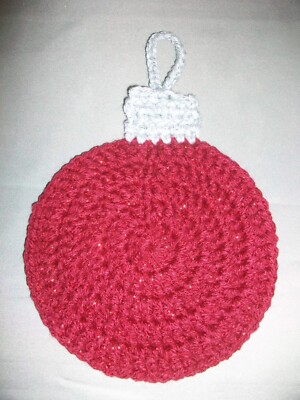 HANDMADE Crochet Holiday Sparkle Ornament Coasters -Set of 4- Color Choice - NEW
