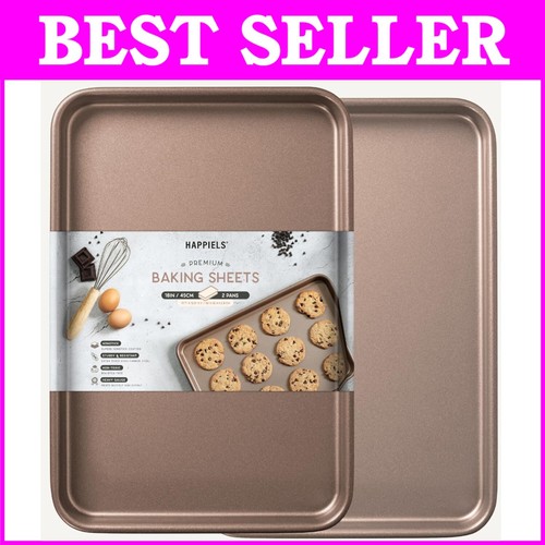 Nonstick Non-Toxic 18-Inch Baking Sheet 2-Pack - Extra Thick & Warp Resistant