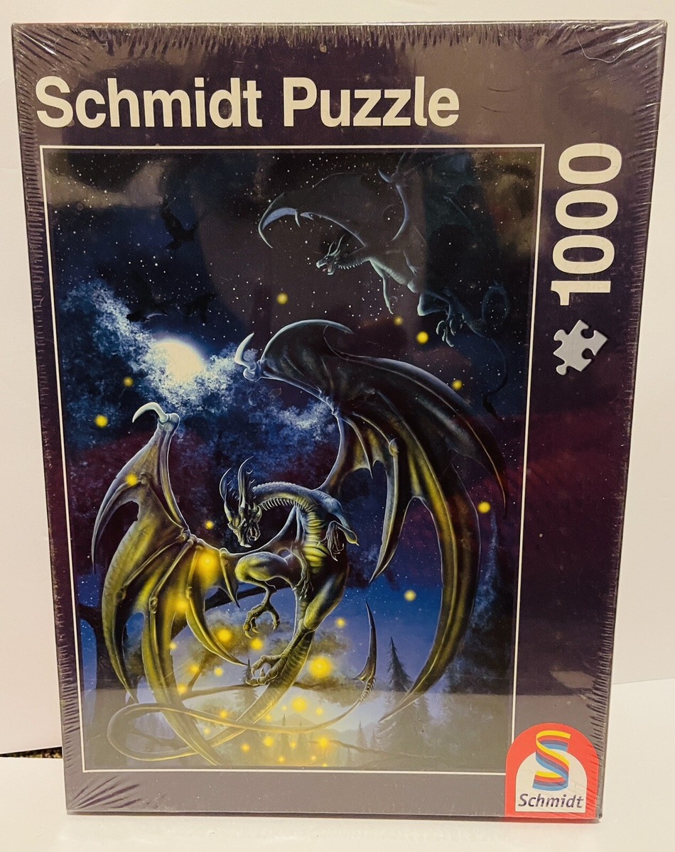 Schmidt 1000 piece jigsaw puzzle Blue Dragons RARE 58157 Germany