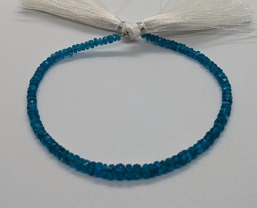 22cts Neon Apatite Graduated Faceted Rondelle Beads, 20cm strand - Picture 3 of 7