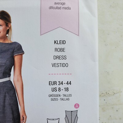 Burda 6209 Dress Fit Flare Boat Neck Seam Detail Misses 8 10 12 14 16 18 UNCUT