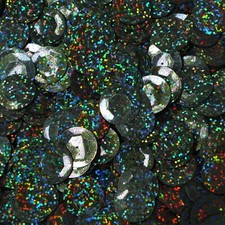 20mm Cup Sequins Galactic Black Multi Reflective Paillettes Made in USA