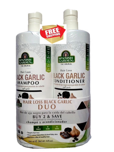 Champú acondicionador de ajo negro para pérdida de cabello Spanish Garden paquete dúo 32 fl oz cada uno - Imagen 1 de 6