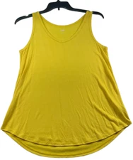 A New Approach Tank Top Womens size Large Yellow Vneck Sleeveless