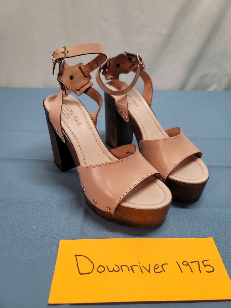 Kenneth Cole Womens Kali Platform Sandals Tan Leather Strap  display picture 2
