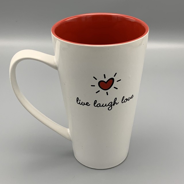 10 Strawberry Street Oversized White Coffee Mug live laugh love 7 in