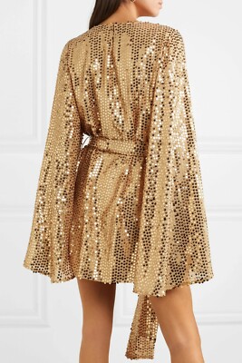 $895 NEW Caroline Constas ANYA Evening DRESS Mini Gold Sequins M | eBay