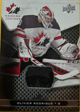 OLIVIER RODRIGUE  #29...2018 TEAM CANADA JUNIOR...ROOKIE  RELIC JERSEY SWATCH