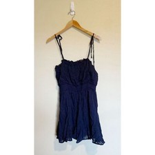 NWT Lulus Lovely Looks Navy Blue Tie-Strap Mini Dress XL