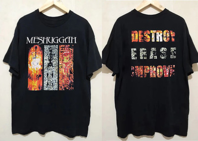 Meshuggah Destroy Erase Improve Cotton T Shirt Full Size S-5XL