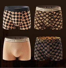 4 PACK Bamboo Men's Underwear Boxer Shorts Set Breathable Underpants Men Briefs