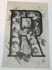 Pretty Victorian Women Gibson Girls in Alphabet Letter "R" Fantasy Postcard — photo 1