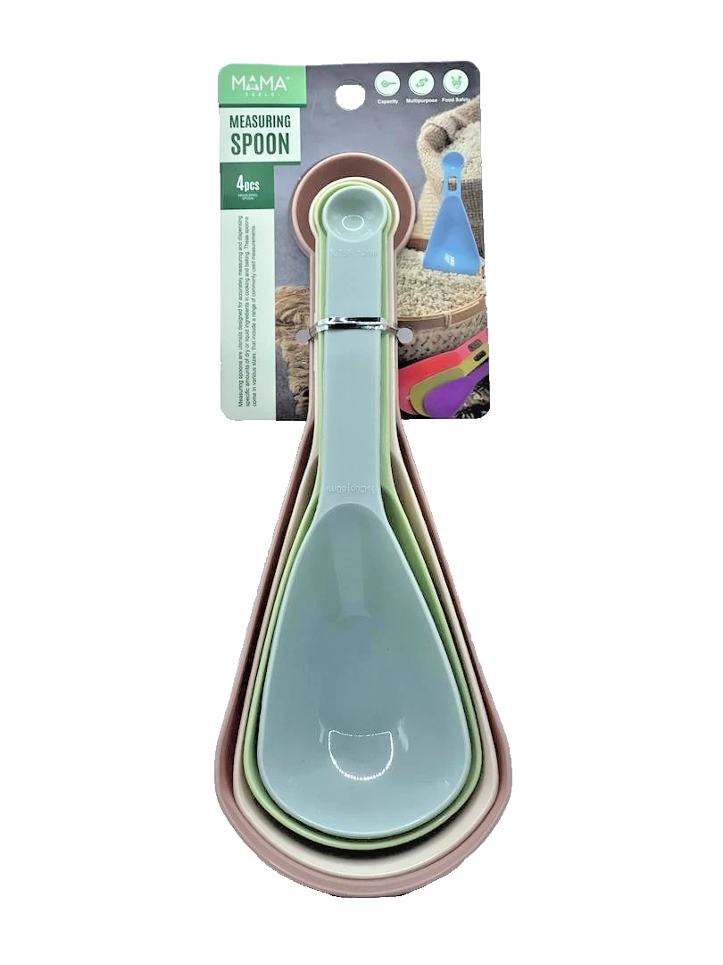 4 Pcs Plastic Colorful Measuring Cup And Spoon Set Stackable - Colors May Vary