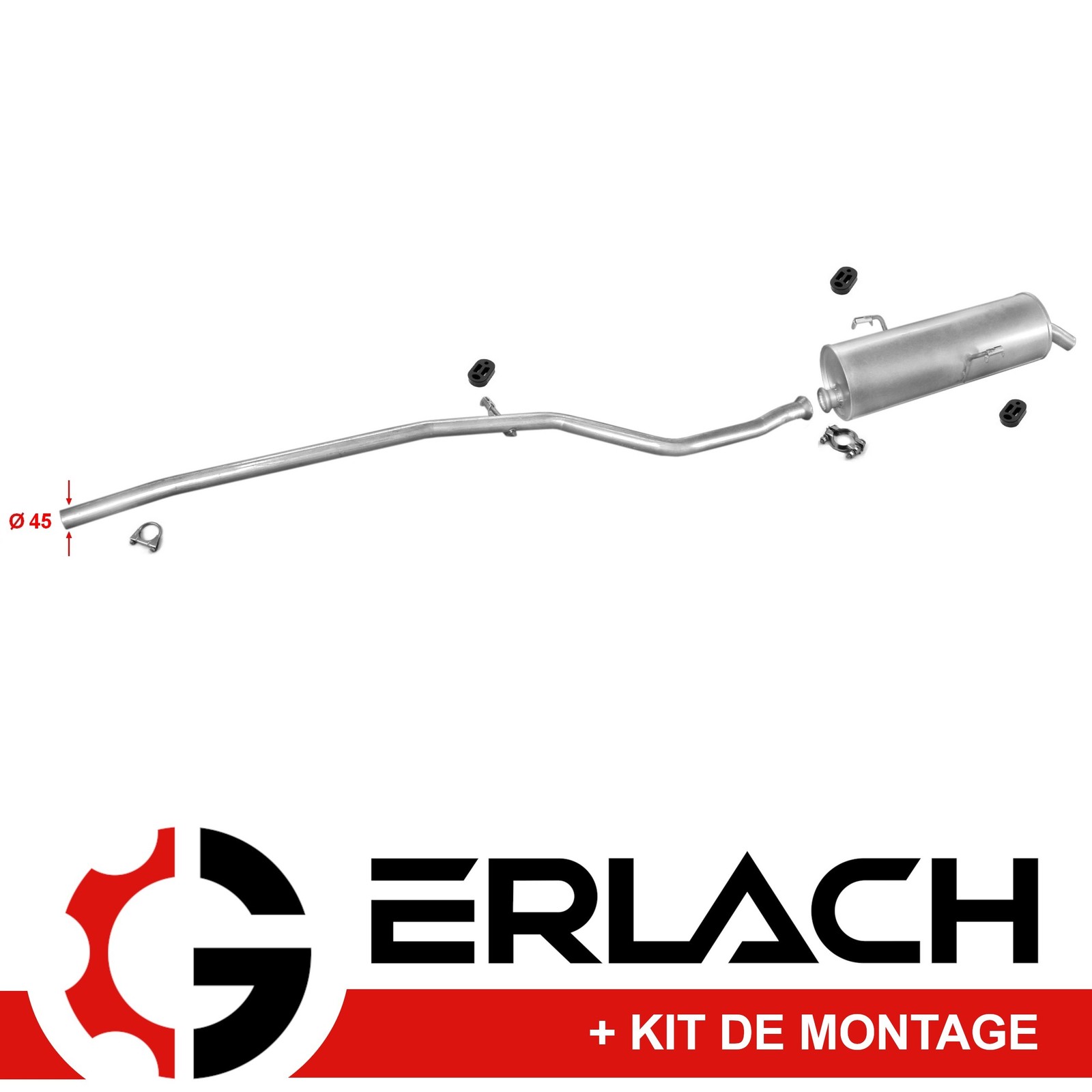 Echappement silencieux Peugeot 206 1.1 1.4 ideal pour reparation mecanique et entretien