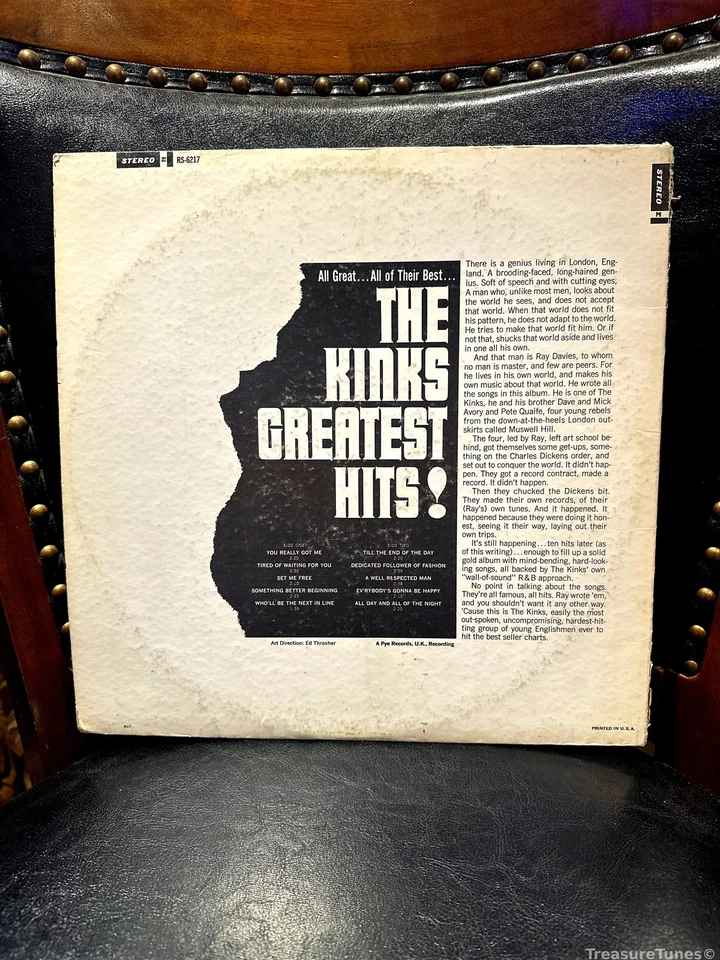 The Kinks - The Kinks Greatest Hits! Vinyl LP [1966] RS-6217 - Image 2 of 4