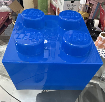 LEGO Blue Plastic Storage Brick Container Box Large Brick Design