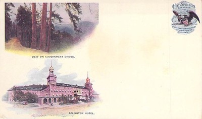 Hot Springs, Arkansas Arlington Hotel & Government Drives Undivided Postcard