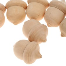 10 Pieces Boys Girls Design Unfinished Wooden Acorns Peg