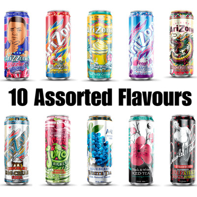 Arizona Iced Tea 22oz Cans Assorted Flavors 10 Pack   Drink Variety