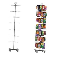 Retail Display Racks Spinning Display Stand, Movable Shop Spinner Black 7 Tier