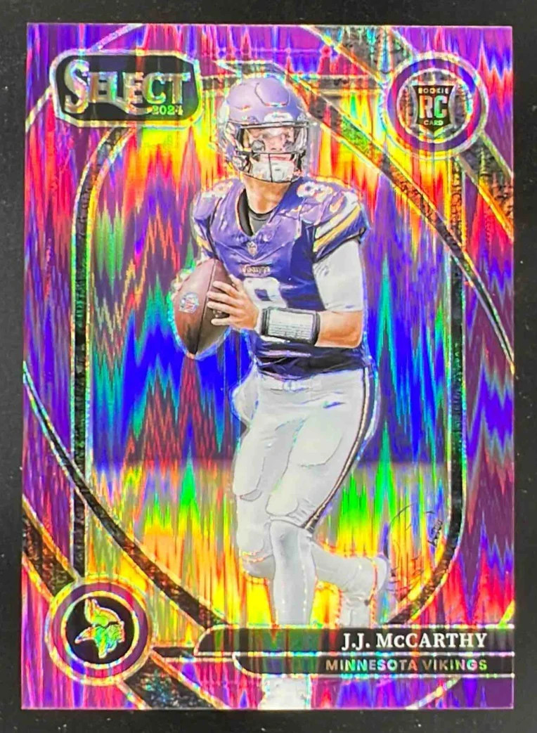 2024 Panini Select Club Purple Prizm Shock #246 J.J. McCarthy /360