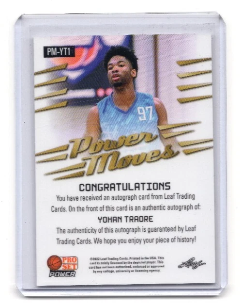 YOHAN TRAORE 2022 Leaf Pro Set AUTOGRAPH #PM-YT1 AUBURN TIGERS - Image 2 of 2