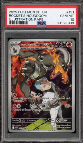 Pokemon Team Rocket's Houndoom Destined Rivals Illustration Rare #191 PSA 10