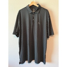Rhoback Men's XXL "The Rex" Dinosaur Skull Performance Golf Polo Shirt Blk Rare