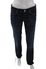 7 For All Mankind Womens High Rise Dark Wash Straight Leg Jeans Blue Size 27