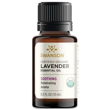 Swanson Aromatherapy Certified Organic Lavender Essential Oil 0.5 fl oz Liquid