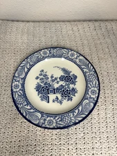 Ironstone Wood & Sons England “Wincanton” blue & white transferware plate