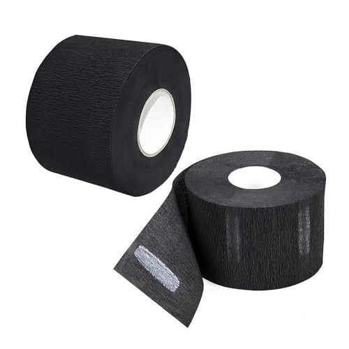 Bande de cou jetable noire en papier pour le confort des clients en salon