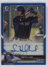 2018 Bowman Chrome Prospect Blue Refractor 99/150 Sam Hilliard #CPA-SHI Auto v9t