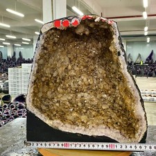 31LB  Natural citrine geode quartz cluster crystal cathedrals specimen healing