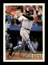 Daryl Boston Autographed Signed 1993 Bowman Card #528 Colorado Rockies